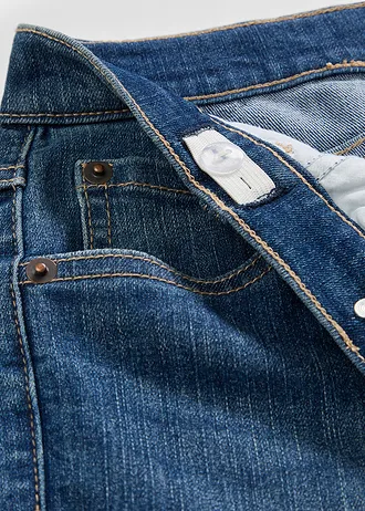 Džíny Straight, Mid Waist, barva: tmavě modrý denim