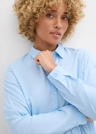 Dlouhá halenka z viskózy • světle modrá • bonprix obchod