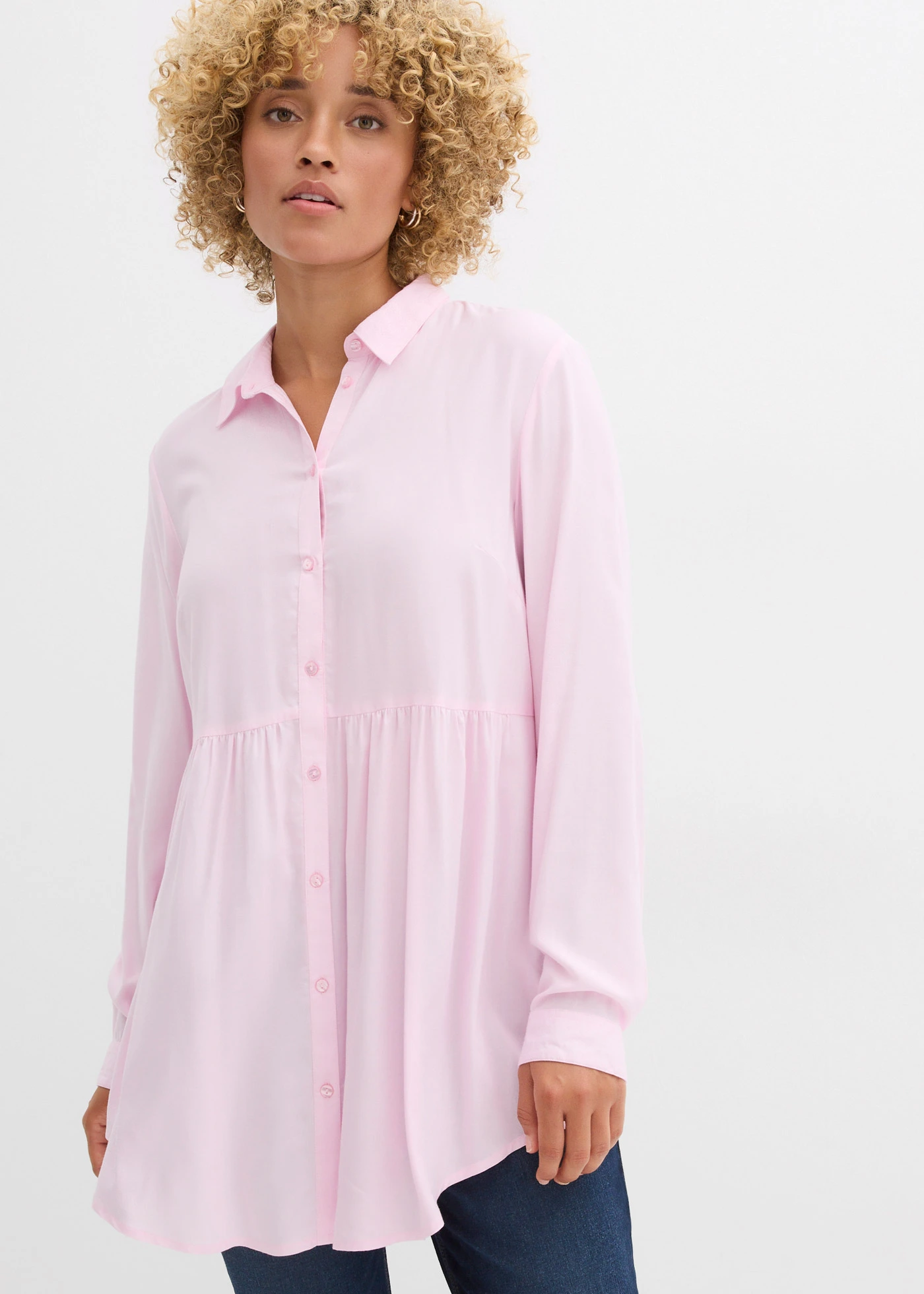 Chemisier long en viscose • rose cristal • product-page.page-title-suffix
