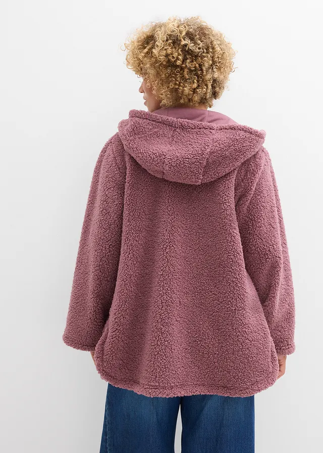 Veste en sherpa coupe trapèze avec fentes latérales • violine mat • product-page.page-title-suffix