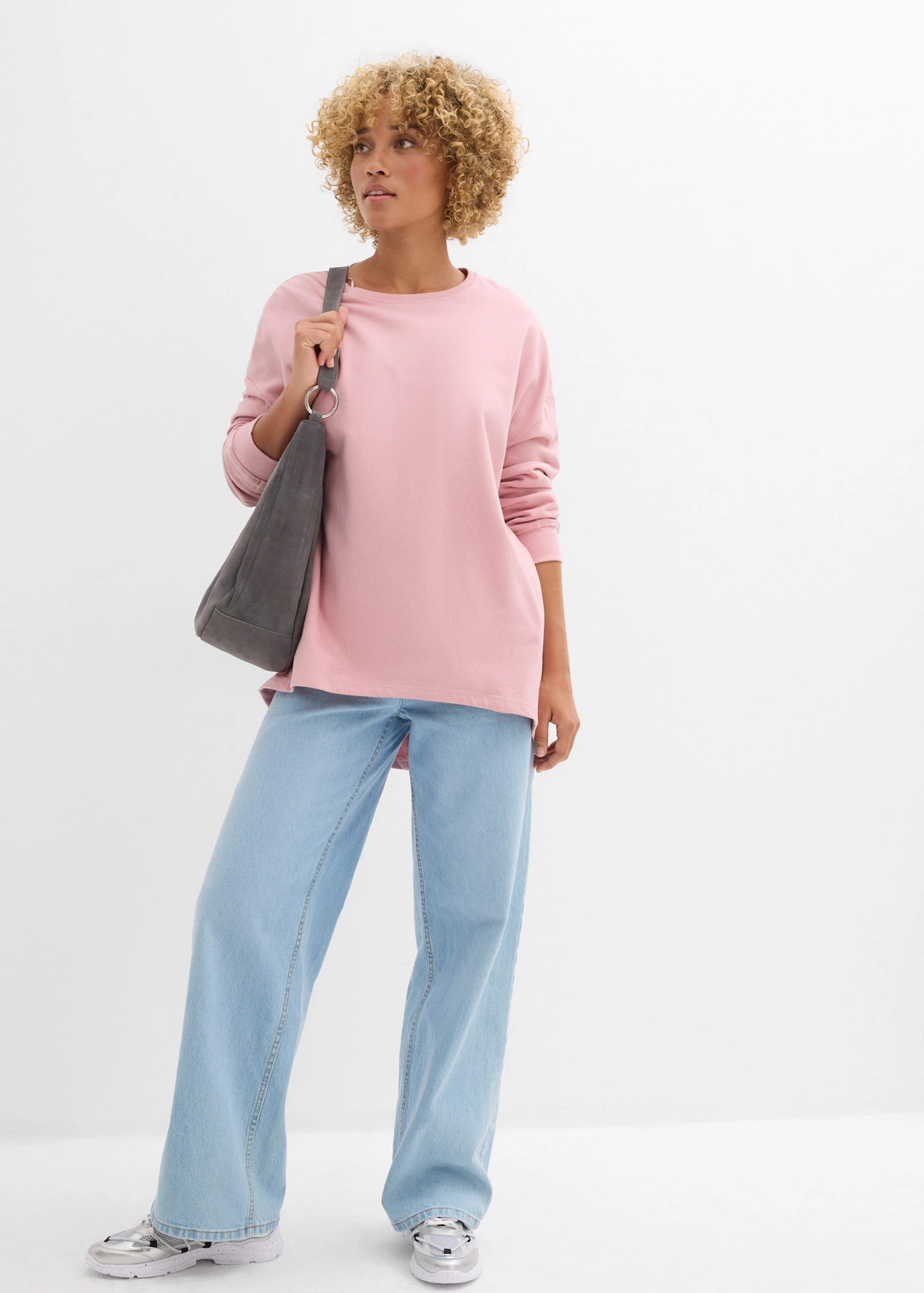 Oversized sweater van katoen • asroze • bonprix online shop