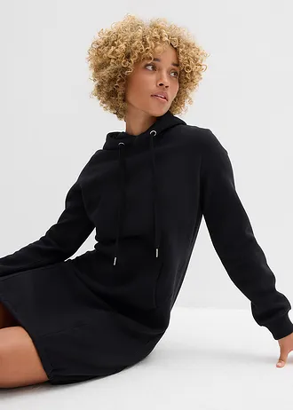 Robe sweat en coton mélangé • noir • Boutique bonprix