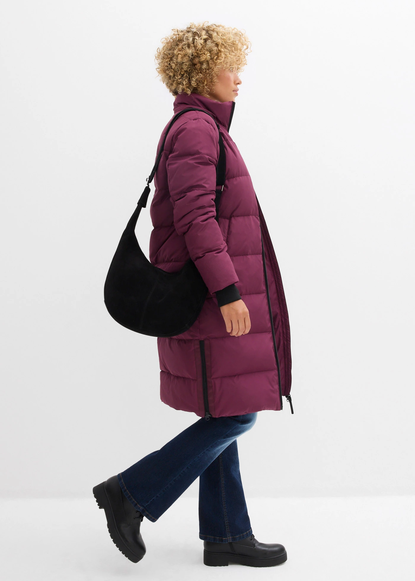 Doudoune longue avec duvet recyclé • aubergine • Boutique bonprix