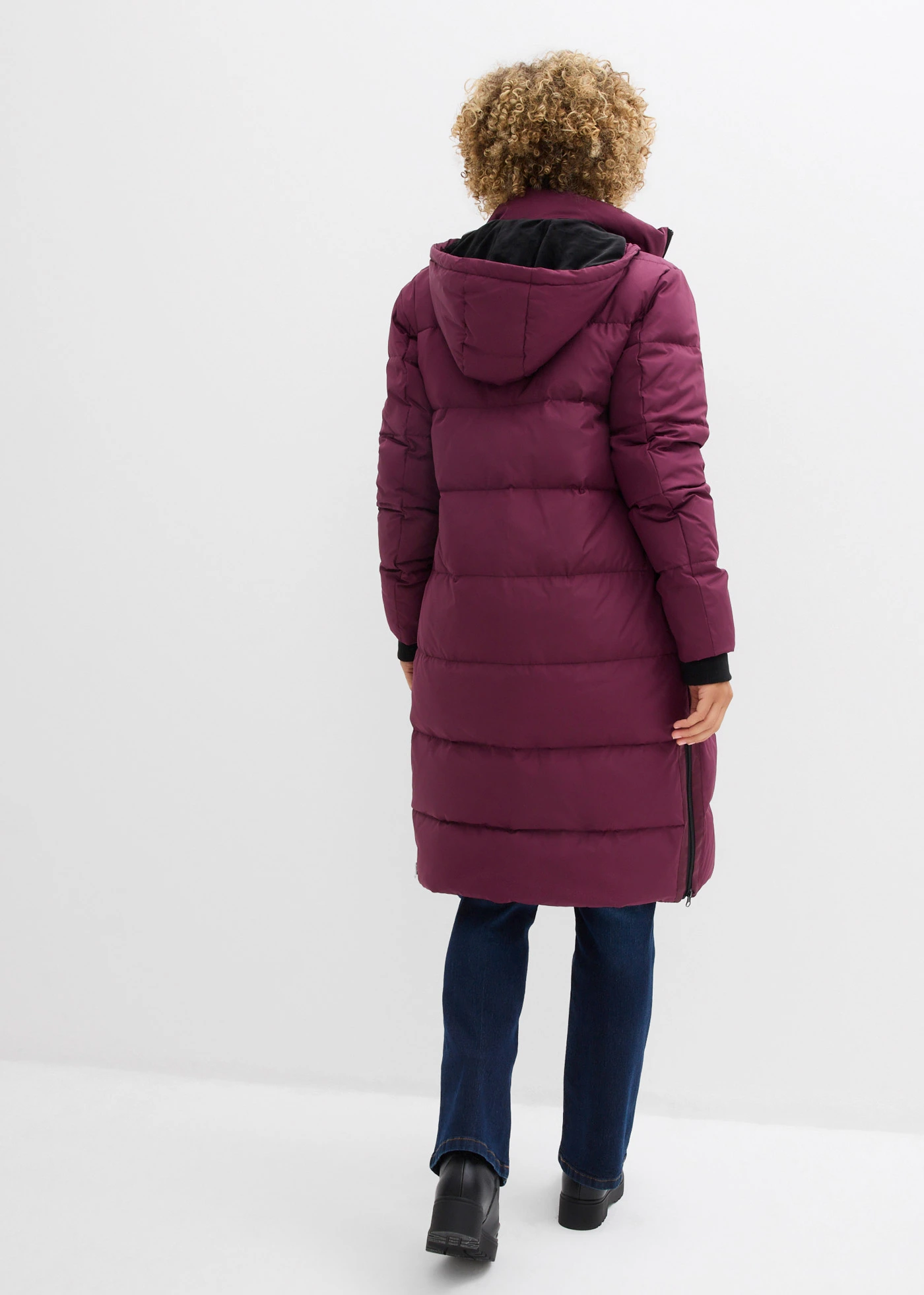 Lange donsjas met gerecycled dons • aubergine • bonprix online shop