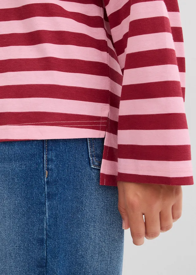 T-shirt oversize 100% coton • prune/orchidée fumé rayé • product-page.page-title-suffix