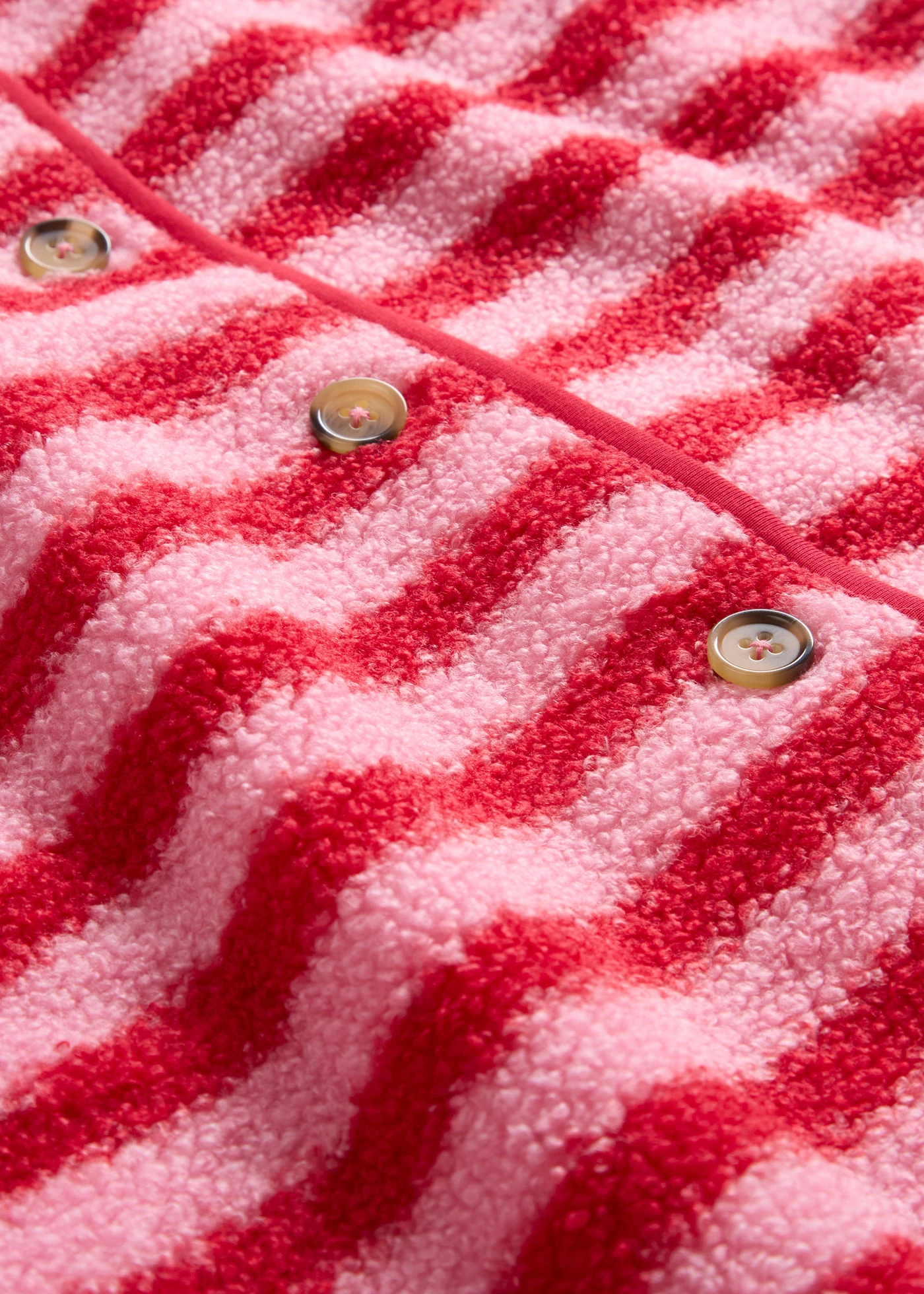 Vesta z umělé kožešiny • malinově růžovo-červená s proužky • bonprix obchod