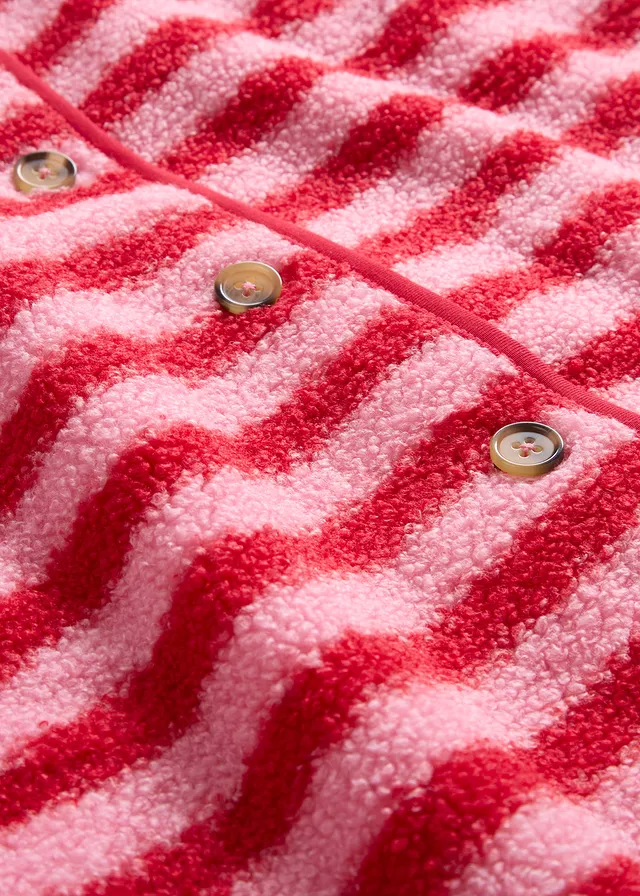 Gilet sans manches en sherpa • rose framboise-rouge rayé • product-page.page-title-suffix