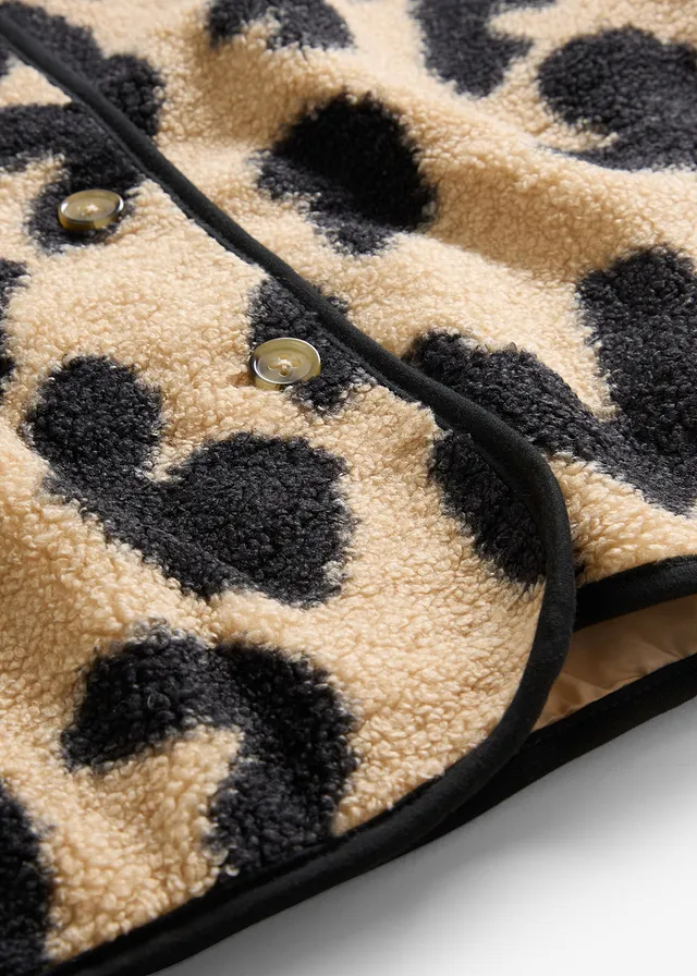 Gilet sans manches en sherpa • latte macchiato-noir léopard • product-page.page-title-suffix