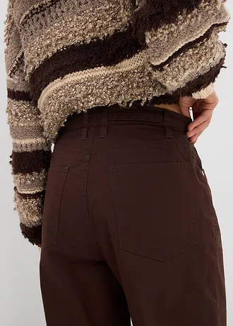 Keprové kalhoty z čisté bavlny • tmavě hnědá sepraná • bonprix obchod