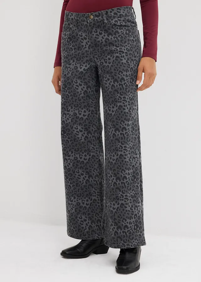 Pantalon large en twill imprimé léopard • gris fumé léopard • product-page.page-title-suffix