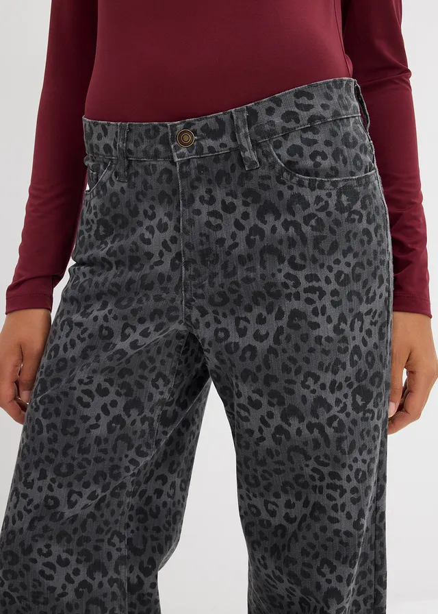 Pantalon large en twill imprimé léopard • gris fumé léopard • product-page.page-title-suffix