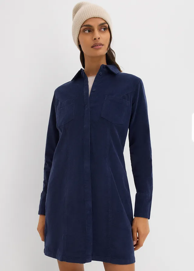 Rochie din material reiat, pune silueta în valoare, culoare: bleumarin
