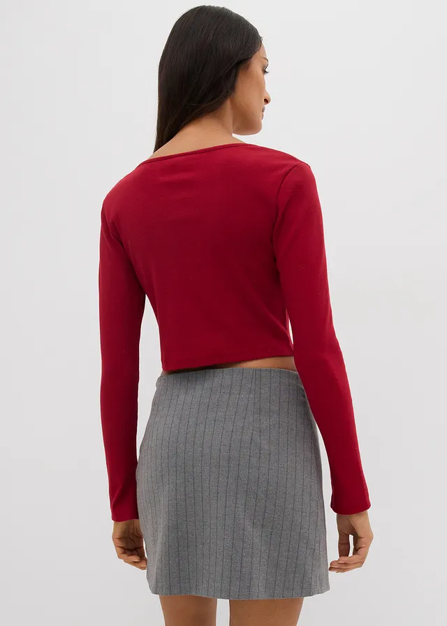 T-shirt court et côtelé • rouge carmin • product-page.page-title-suffix