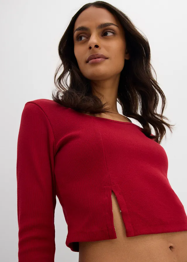 T-shirt court et côtelé • rouge carmin • product-page.page-title-suffix