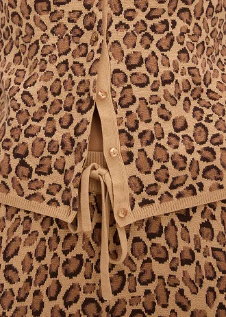 Krátký kabátek z jemné pleteniny • tmavě hnědá s leopardím vzorem • bonprix obchod