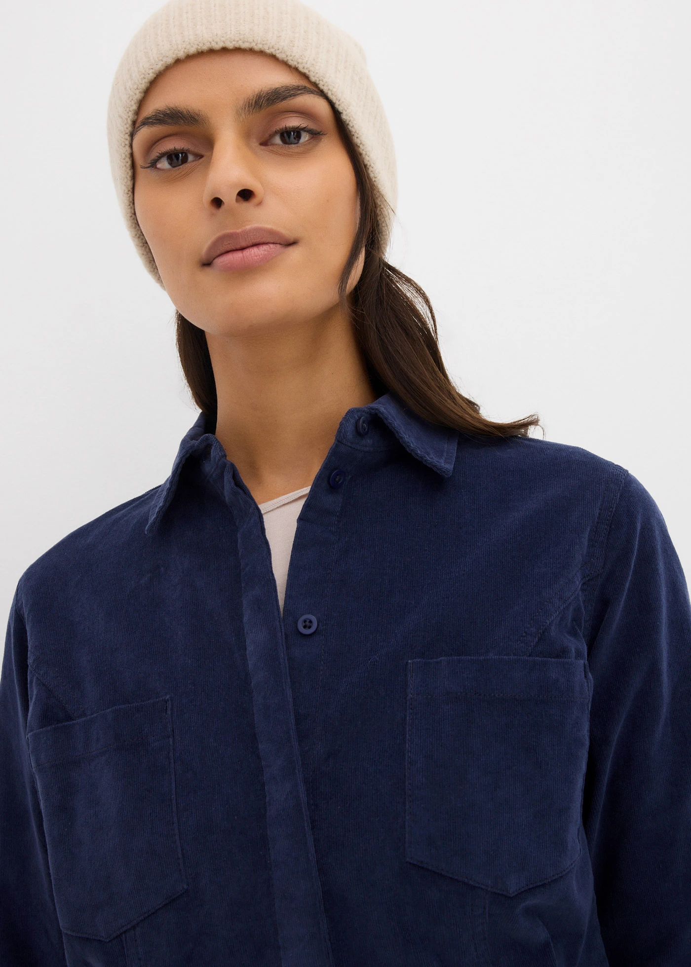 Přiléhavé manšestrové šaty • tmavě modrá • bonprix obchod