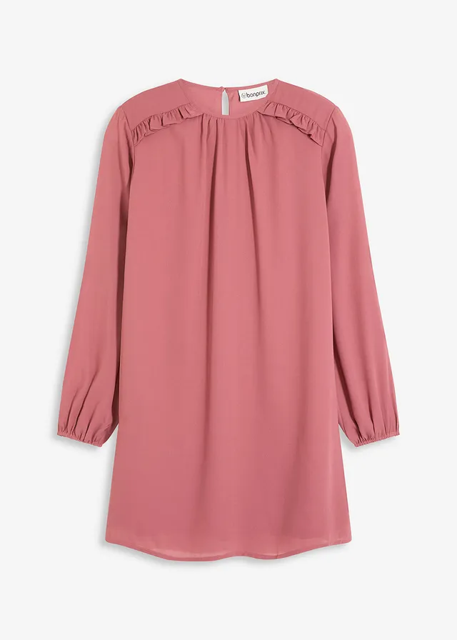 Rochie mini din șifon, cu volane