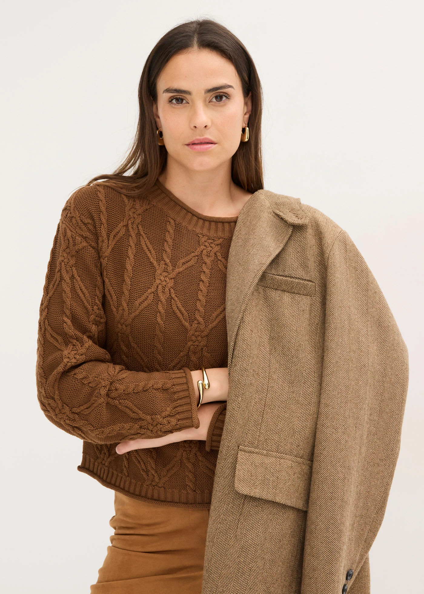 Trui met katoen • pimentbruin • bonprix online shop