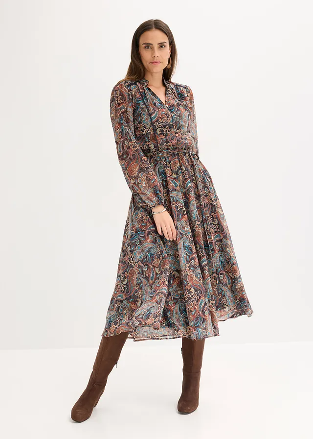 Robe en mousseline à imprimé paisley • noir/beige • product-page.page-title-suffix