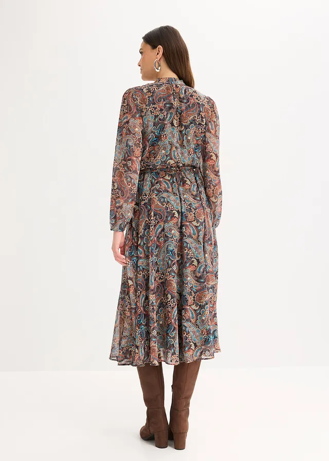 Robe en mousseline à imprimé paisley • noir/beige • product-page.page-title-suffix
