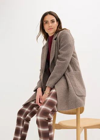 Manteau court • taupe/marron chiné • Boutique bonprix