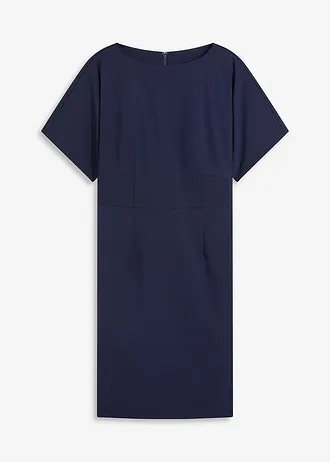 Kokerjurk met wijde mouwen, Kleur: donkerblauw