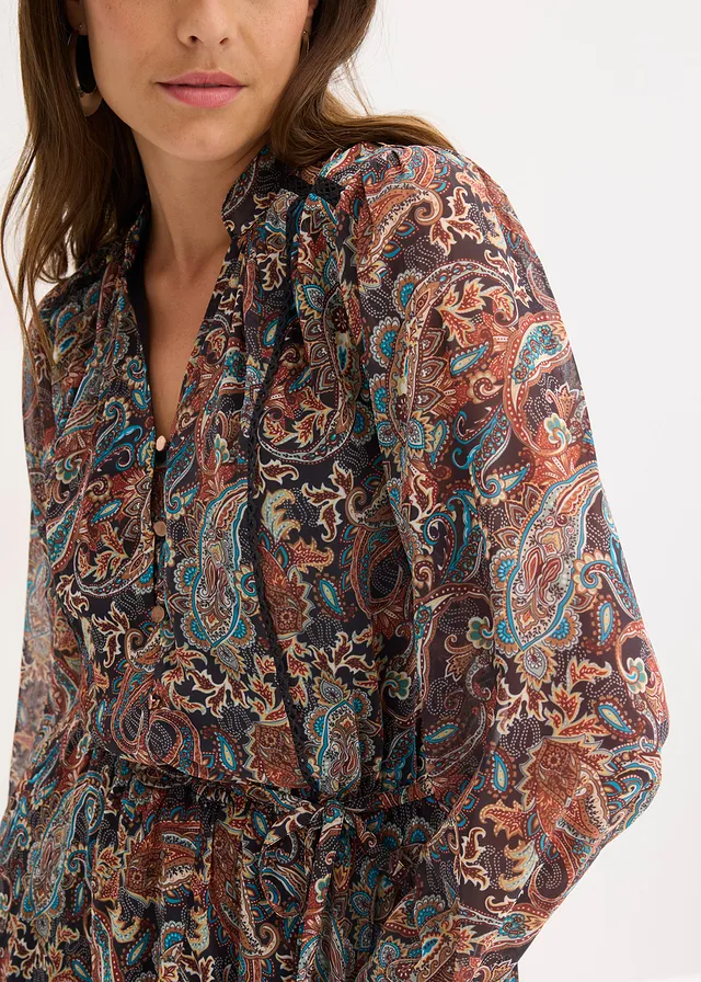 Robe en mousseline à imprimé paisley • noir/beige • product-page.page-title-suffix