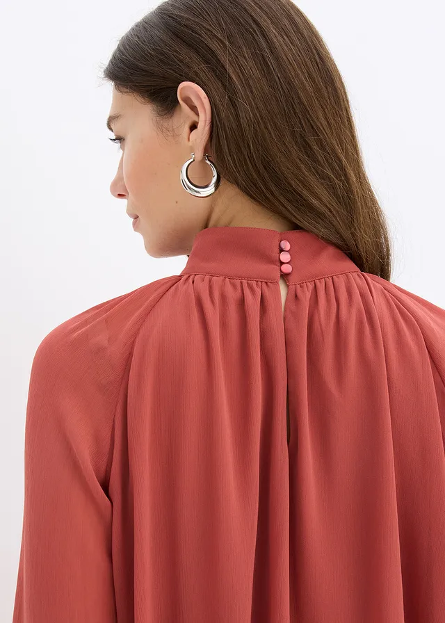 Chiffon jurk met volants • marsala • product-page.page-title-suffix