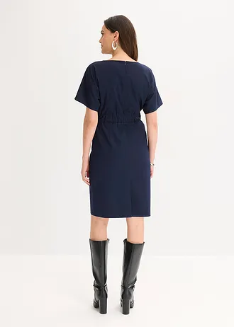 Kokerjurk met wijde mouwen, Kleur: donkerblauw