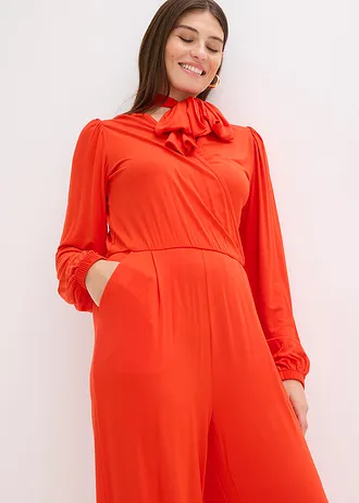 Overal ze splývavé viskózové směsi • červená • bonprix obchod