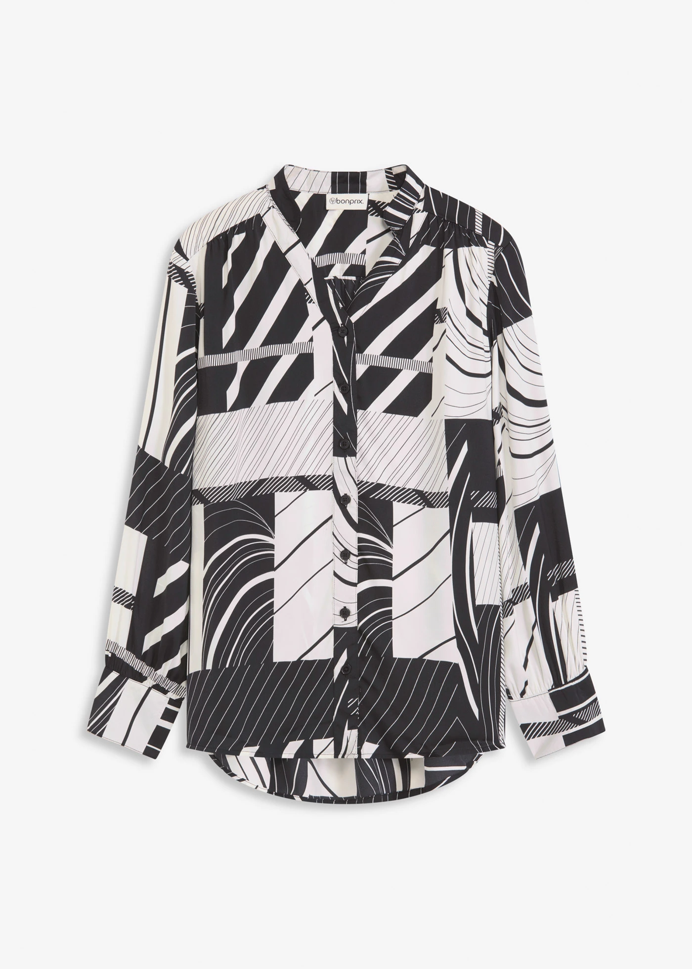 Chemisier en satin • noir-écru graphique • Boutique bonprix
