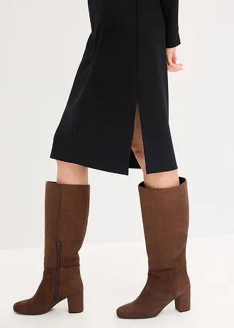 Robe-chemise en Punto di Roma • noir • Boutique bonprix