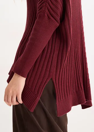 Oversize svetr ve stylu ponča • javorově červená • bonprix obchod