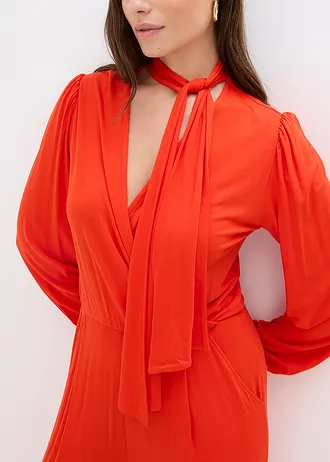 Overal ze splývavé viskózové směsi • červená • bonprix obchod