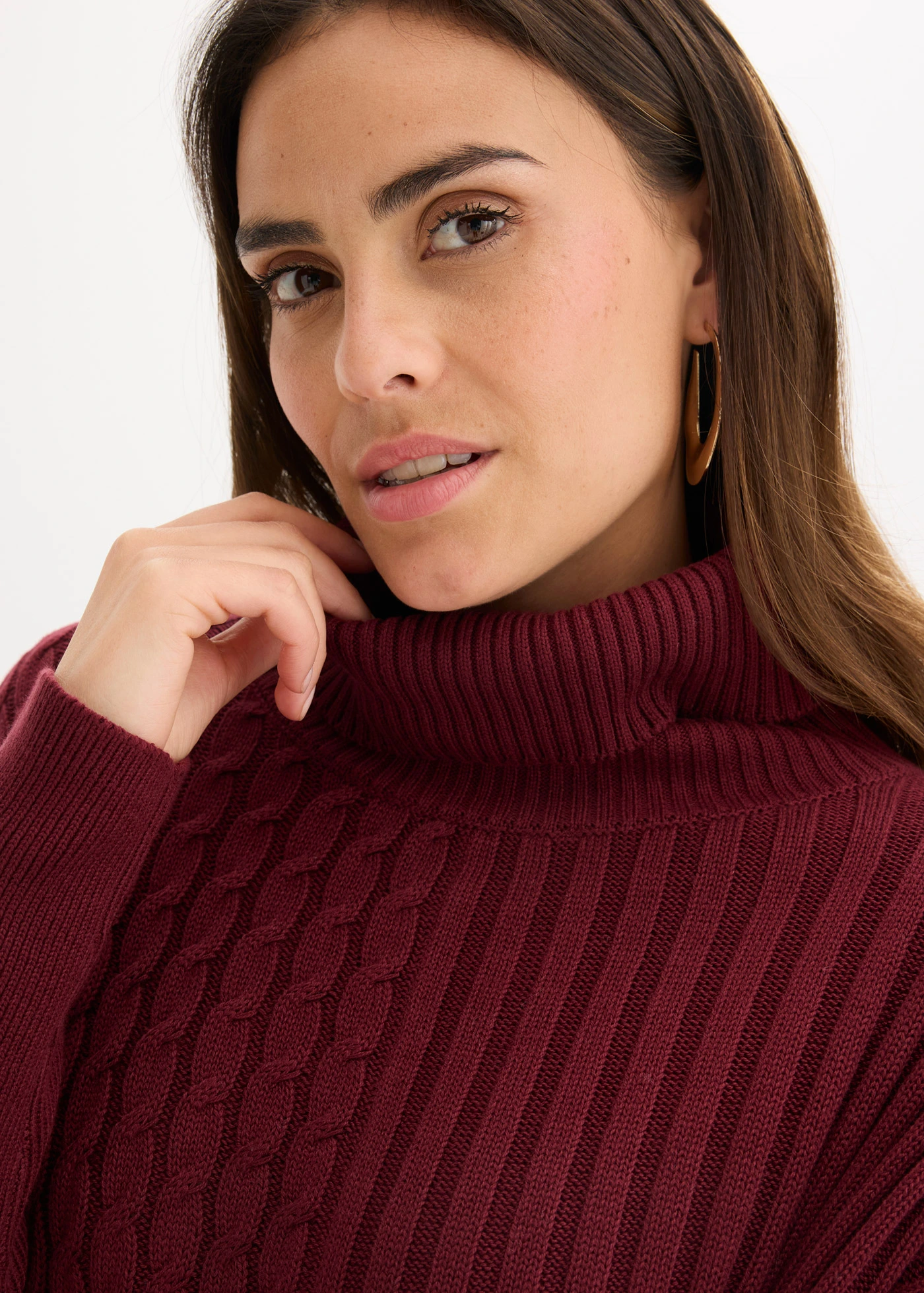 Oversize svetr ve stylu ponča • javorově červená • bonprix obchod