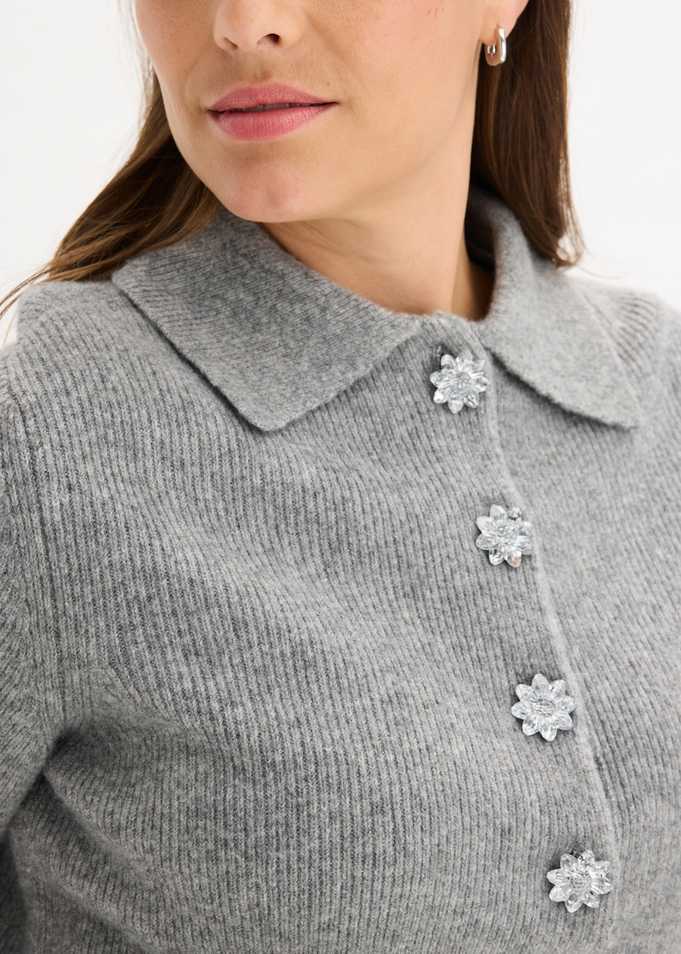 Pulover polo cu lână în compoziție • gri melanj • magazin bonprix