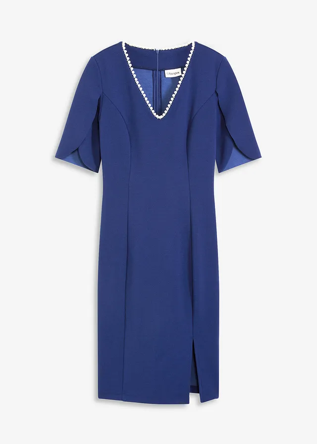 Rochie etui cu aplicație din mărgele