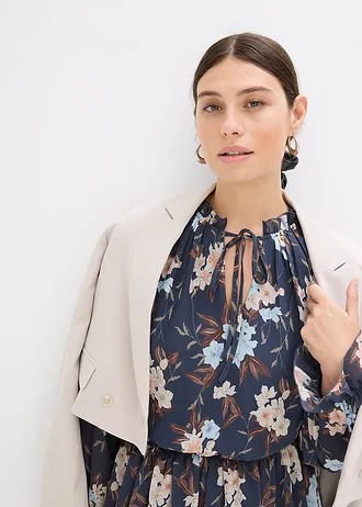 Robe en mousseline • bleu nuit-bleu glacier floral • Boutique bonprix