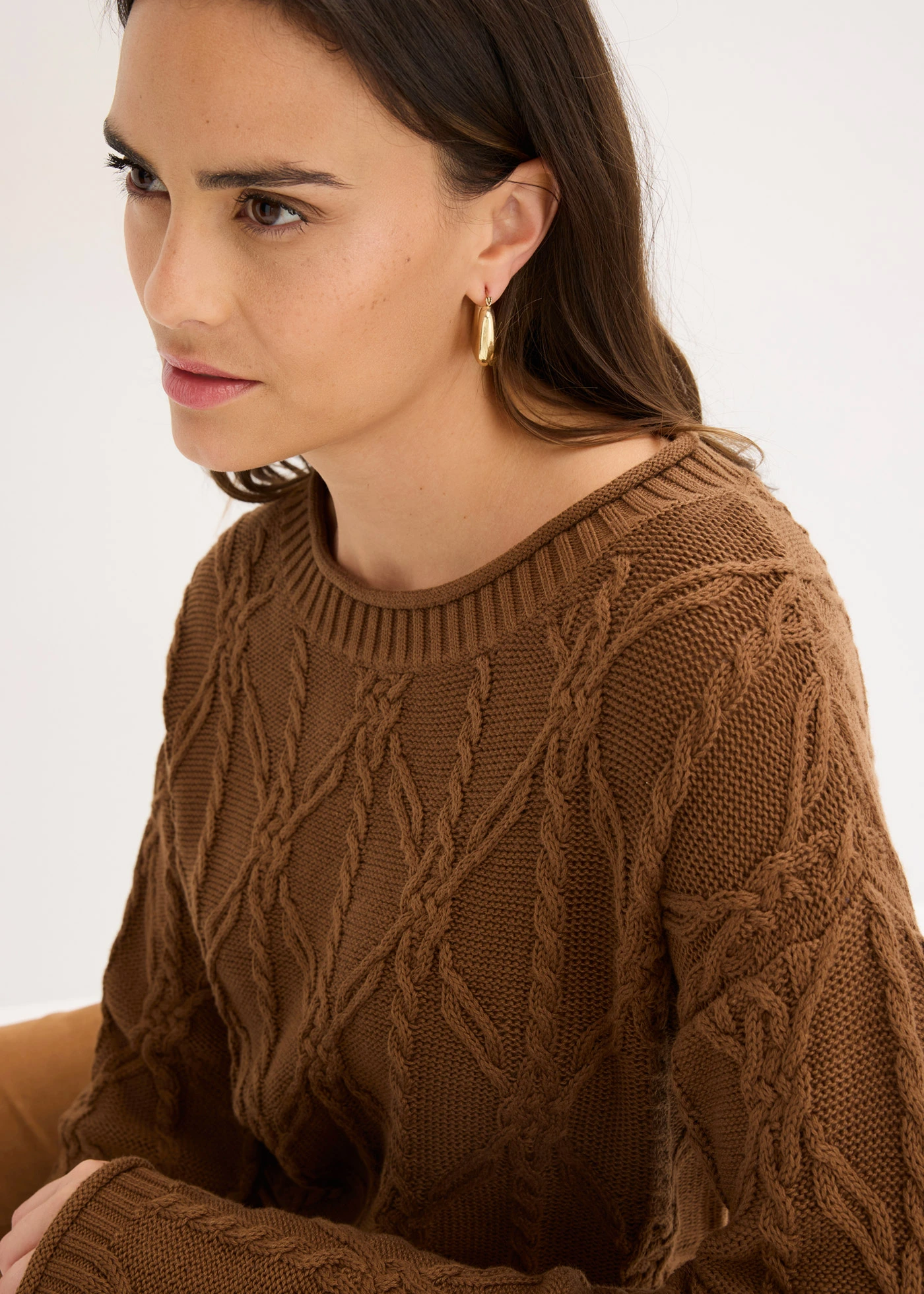 Trui met katoen • pimentbruin • bonprix online shop