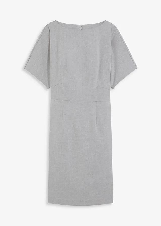 Pouzdrové šaty s křidélkovými rukávky • šedý melír • bonprix obchod