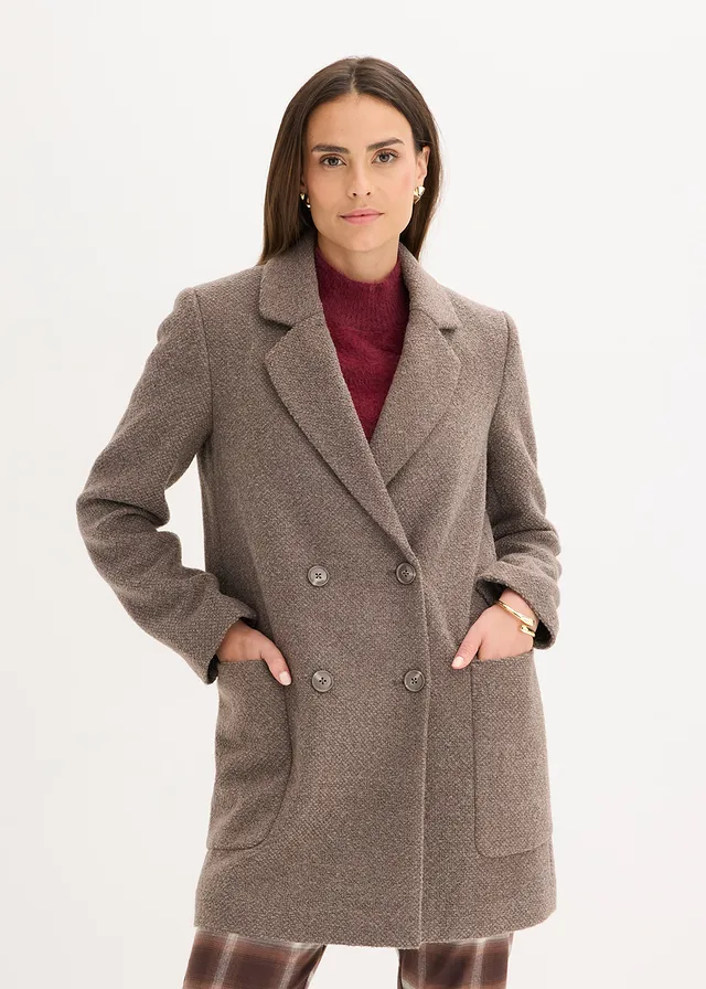 Manteau court • taupe-marron chiné • product-page.page-title-suffix