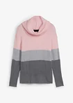 rose dragée/gris chiné rayé