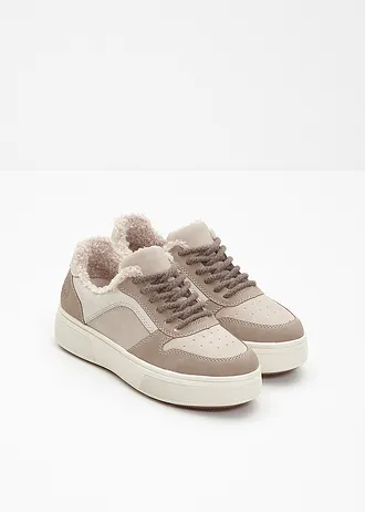 Ocieplane sneakersy marki Rieker na komfortowej platformie • beżowy • sklep bonprix