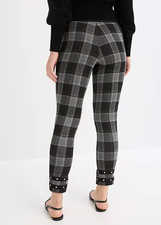 Jeggings se zlatými nýty • šedá kostka • bonprix obchod