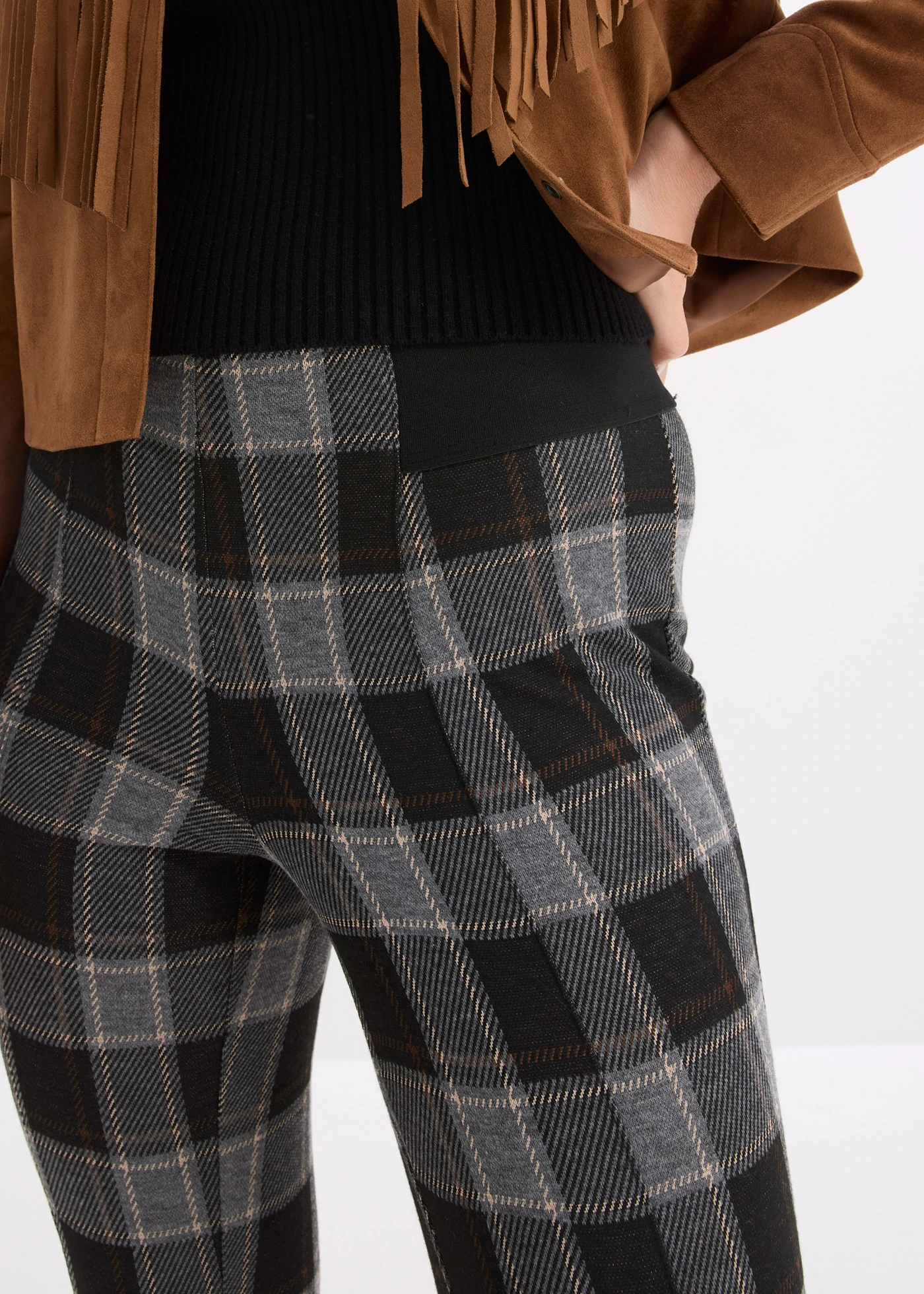 Jeggings se zlatými nýty • šedá kostka • bonprix obchod