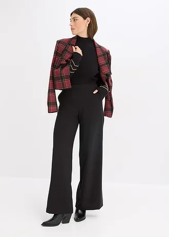 Pull en fine maille à chaînes dorées, Couleur: noir