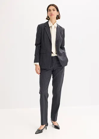 Kalhotový kostým s vlasovými proužky, 2dílný, barva: černo-béžová s proužky