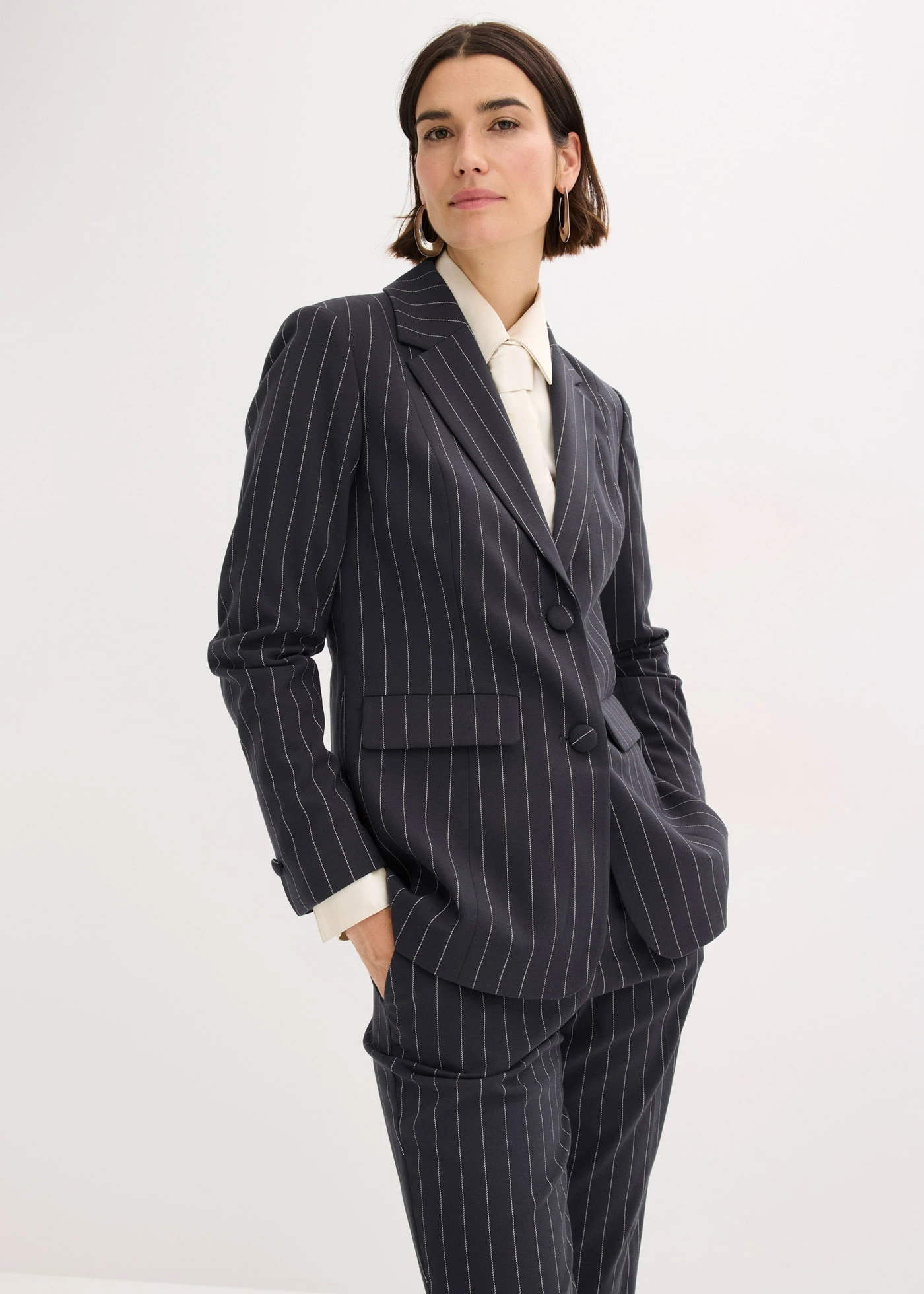 Kalhotový kostým s vlasovými proužky, 2dílný • černo-béžová s proužky • bonprix obchod