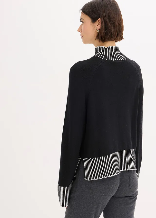 Pull à col montant • noir-beige naturel • product-page.page-title-suffix