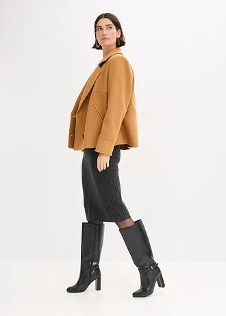 Pletené šaty s podílem vlny • antracitový melír melír • bonprix obchod